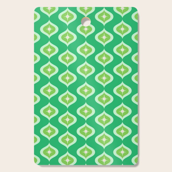 Retro Mid Century Green Ogee Cutting Board Gallery Image 1