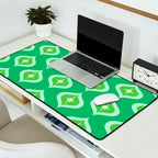 Retro Mid Century Green Ogee Desk Mat Gallery Image 2