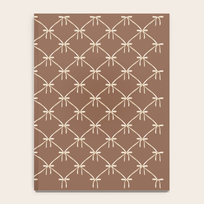 Bows and Ribbons Pattern LXII Coffee Creme Notebook Gallery Image 4