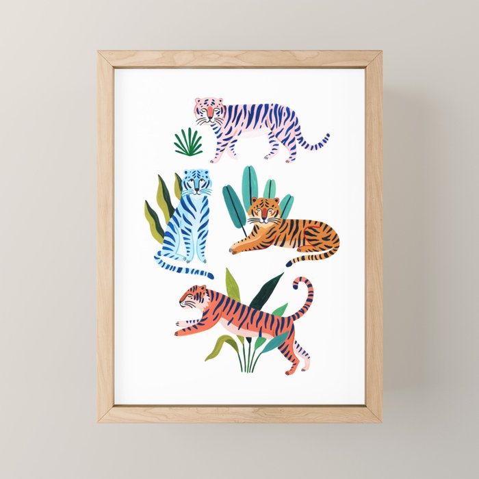 Asian Tigers Mini Art Print Gallery Image 1