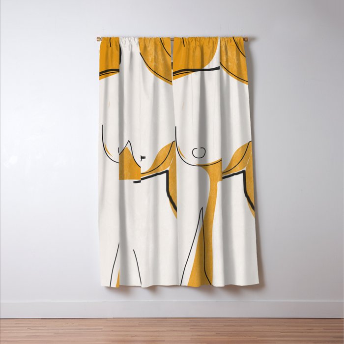 Abstract Line Art Nude Window Curtain Gallery Image 3