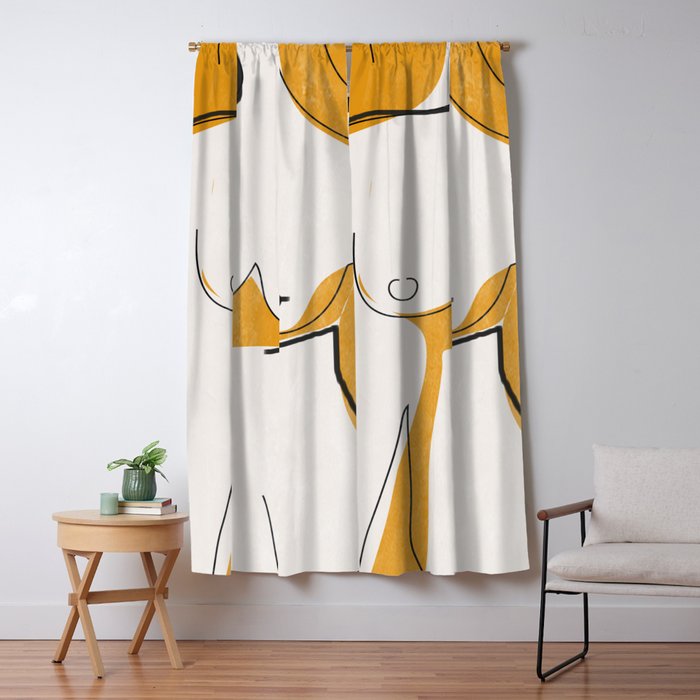 Abstract Line Art Nude Window Curtain Gallery Image 5