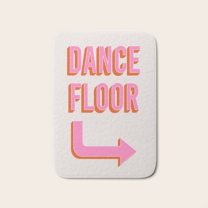 Dance Floor Right Arrow (Pink Orange) Bath Mat Gallery Image 1