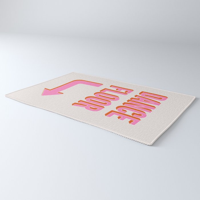 Dance Floor Right Arrow (Pink Orange) Rug Gallery Image 3