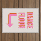 Dance Floor Right Arrow (Pink Orange) Outdoor Rug Gallery Image 1