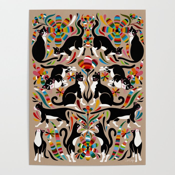 Otomi Cats - Rainbow & Tan Poster Gallery Image 4