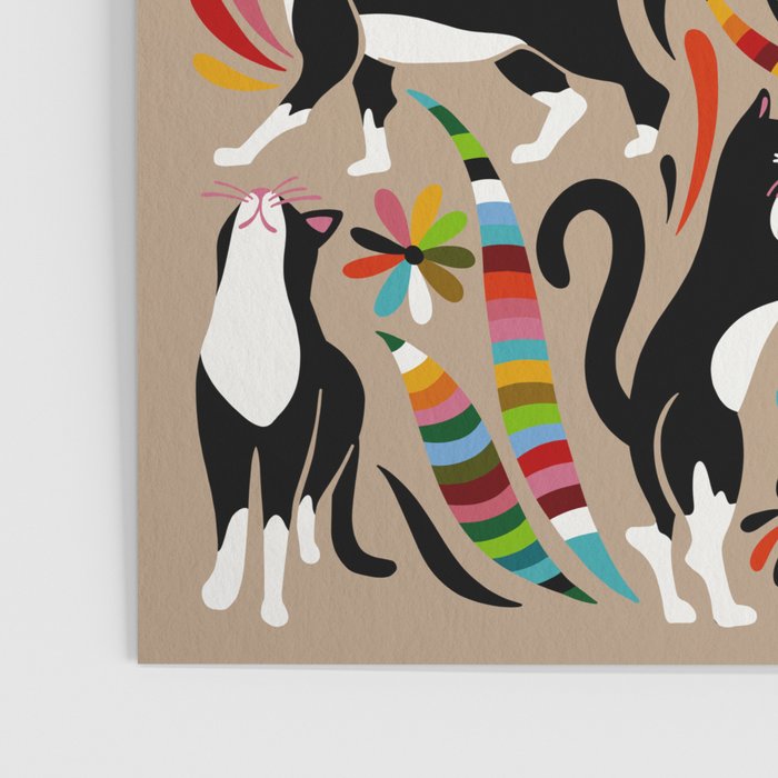 Otomi Cats - Rainbow & Tan Poster Gallery Image 3