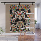 Otomi Cats - Rainbow & Tan Wall Mural Gallery Image 1
