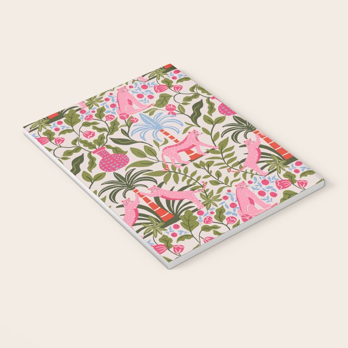 Modern Preppy Leopard Cat Jungle Oasis Notebook Gallery Image 3