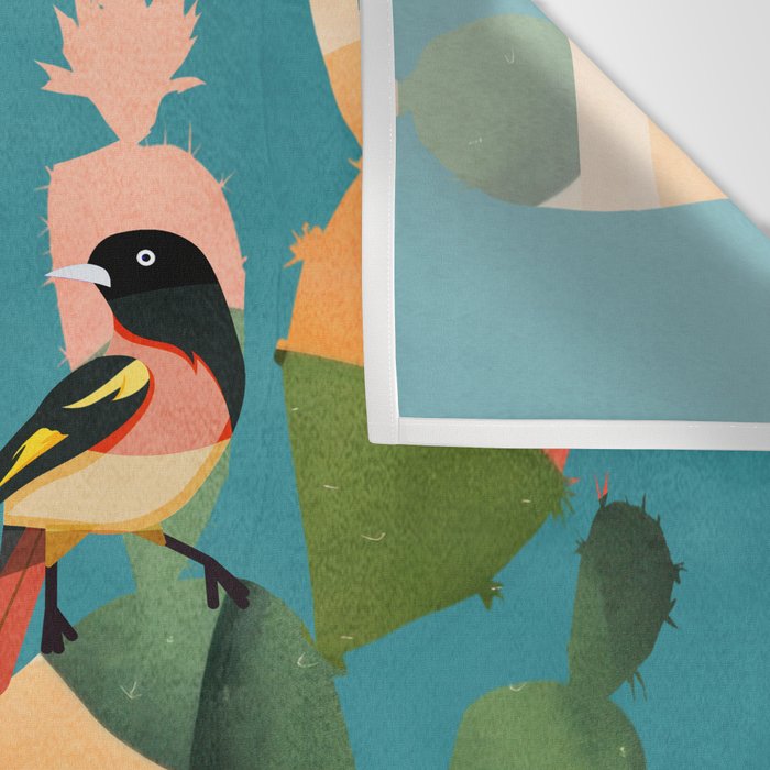 Cactus and  Birds 2 Wall Tapestry Gallery Image 3