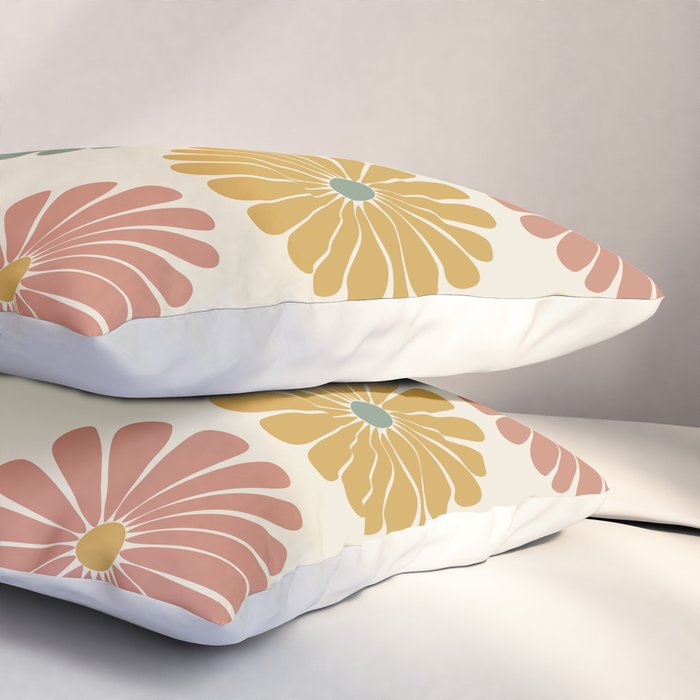 Retro Summer Daisies I Pillow Sham Gallery Image 3