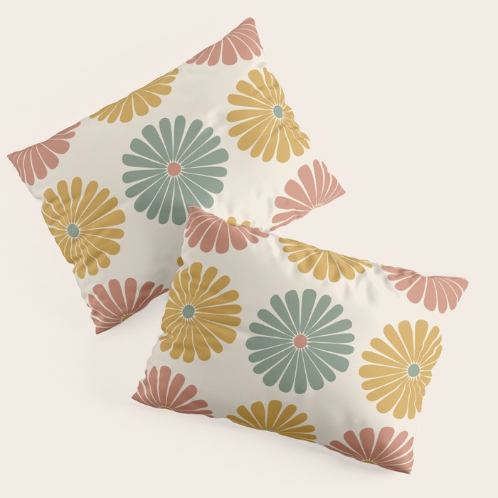Retro Summer Daisies I Pillow Sham Gallery Image 1