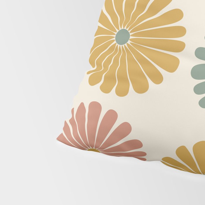 Retro Summer Daisies I Pillow Sham Gallery Image 4