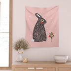 Christmas rabbit - illustration Wall Tapestry Gallery Image 2