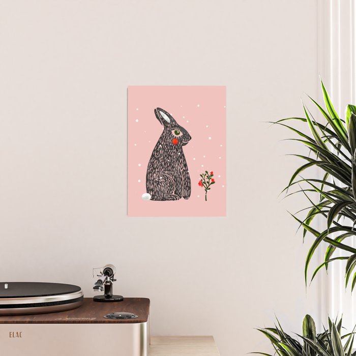 Christmas rabbit - illustration Poster Gallery Image 2