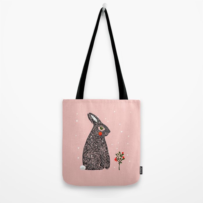 Christmas rabbit - illustration Tote Bag Gallery Image 2