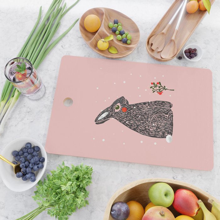 Christmas rabbit - illustration Cutting Board Gallery Image 2
