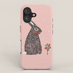 Christmas rabbit - illustration iPhone Case Gallery Image 1