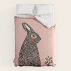 Christmas rabbit - illustration Comforter Gallery Image 6