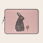 Christmas rabbit - illustration Laptop Sleeve Gallery Image 1