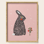 Christmas rabbit - illustration Serving Tray Gallery Image 1