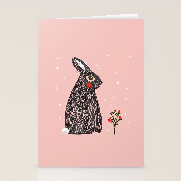 Christmas rabbit - illustration Stationery Card Gallery Image 2