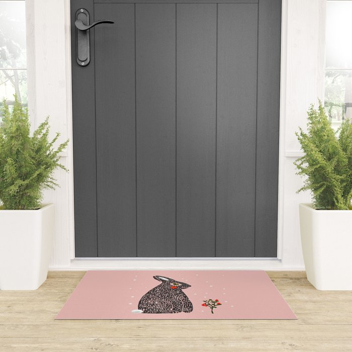 Christmas rabbit - illustration Welcome Mat Gallery Image 3
