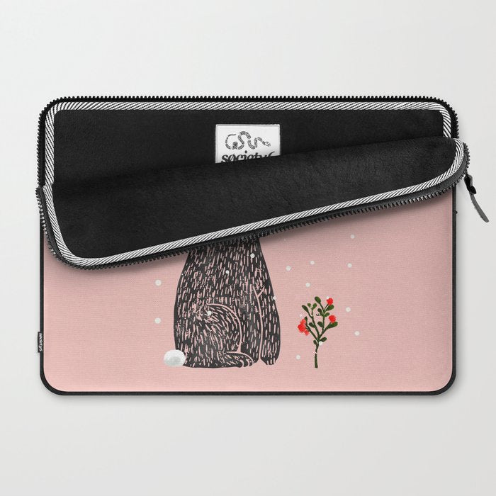 Christmas rabbit - illustration Laptop Sleeve Gallery Image 2