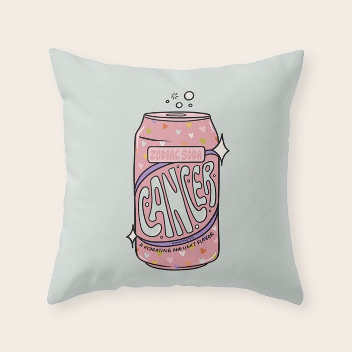Cancer Zodiac Soda Throw Pillow Gallery Image 6