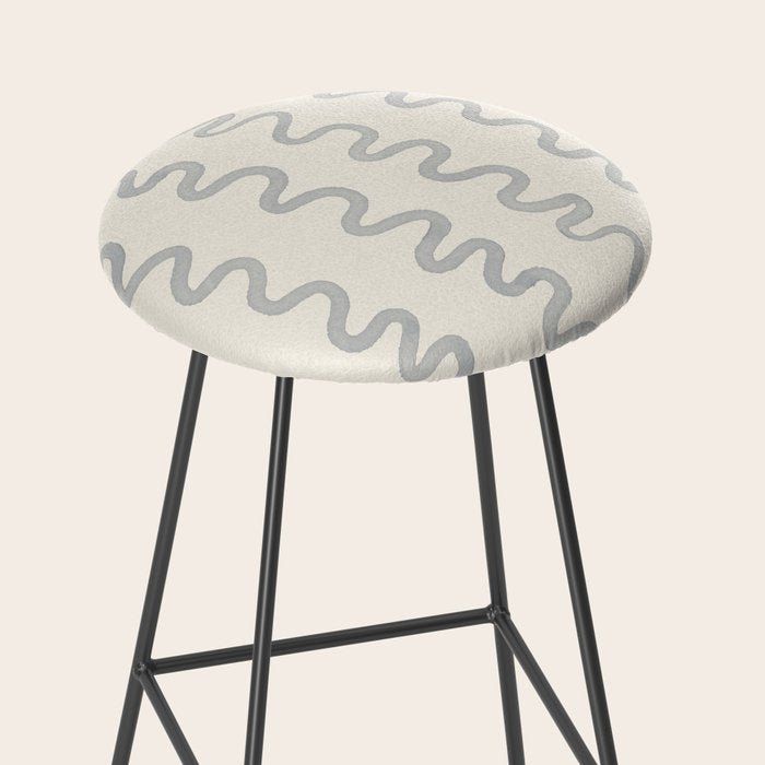 Watercolor Squiggly Lines - Blue Cream Stool Gallery Image 2