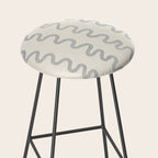 Watercolor Squiggly Lines - Blue Cream Stool Gallery Image 2