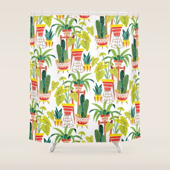 Happy Plants Happy Home Shower Curtain Gallery Image 1