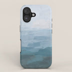 Early Riser - Sky Denim Teal Blue Abstract Nature Ocean Painting Art Print Wall Decor  iPhone Case Gallery Image 1
