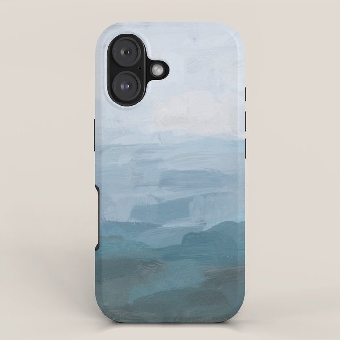 Early Riser - Sky Denim Teal Blue Abstract Nature Ocean Painting Art Print Wall Decor  iPhone Case Gallery Image 1