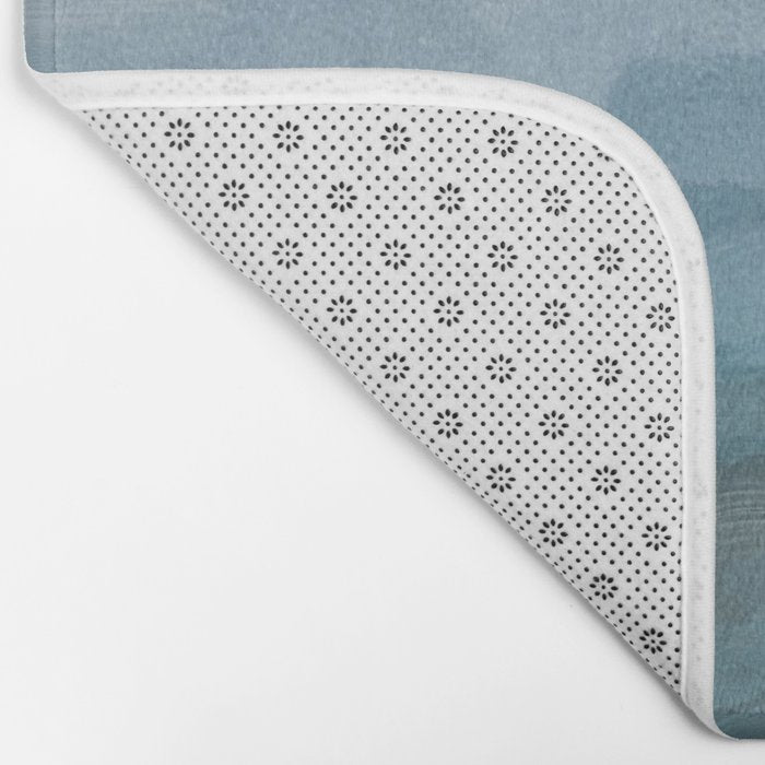 Early Riser - Sky Denim Teal Blue Abstract Nature Ocean Painting Art Print Wall Decor  Bath Mat Gallery Image 2