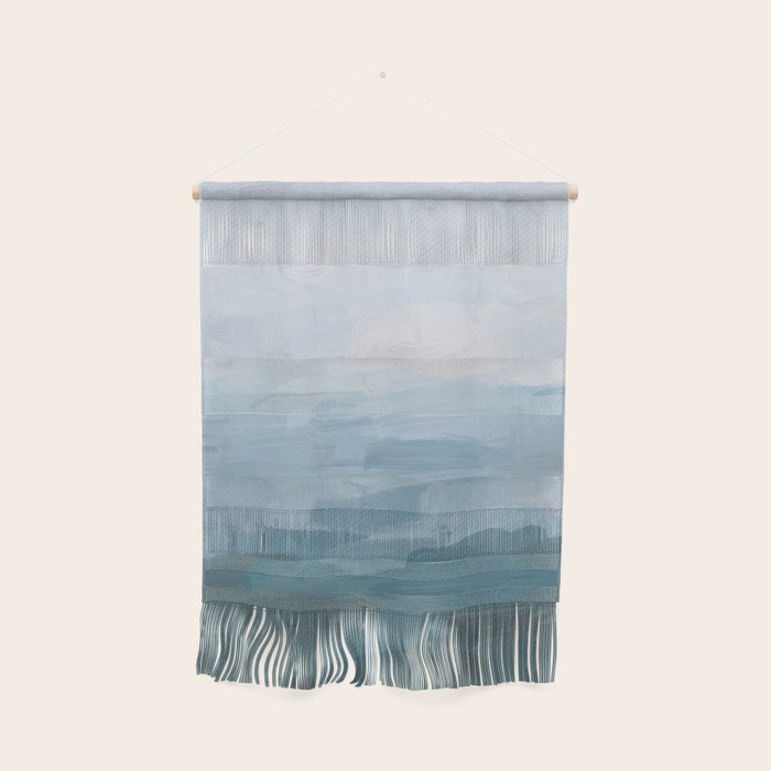 Early Riser - Sky Denim Teal Blue Abstract Nature Ocean Painting Art Print Wall Decor  Wall Hanging Gallery Image 1
