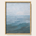 Early Riser - Sky Denim Teal Blue Abstract Nature Ocean Painting Art Print Wall Decor  Serving Tray Gallery Image 1