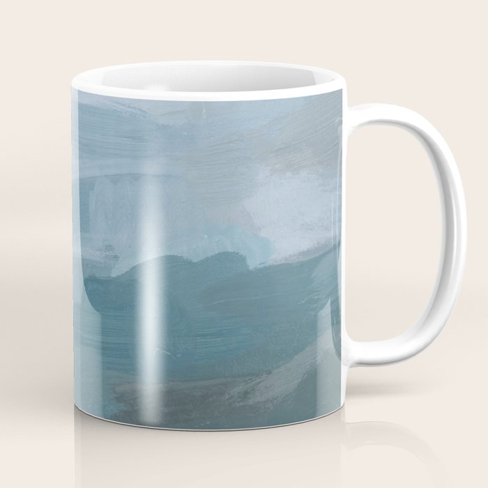 Early Riser - Sky Denim Teal Blue Abstract Nature Ocean Painting Art Print Wall Decor  Coffee Mug Gallery Image 1