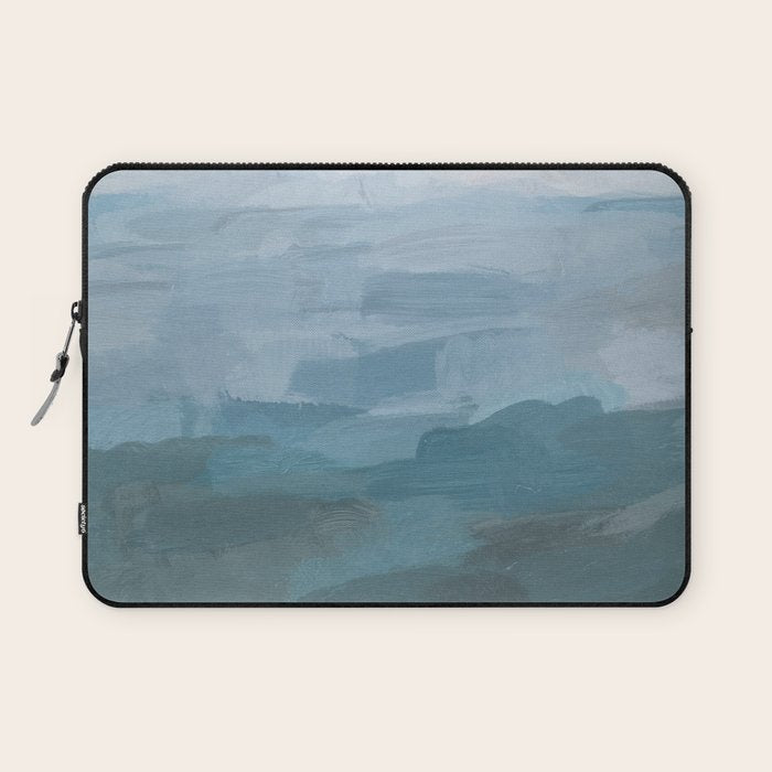 Early Riser - Sky Denim Teal Blue Abstract Nature Ocean Painting Art Print Wall Decor  Laptop Sleeve