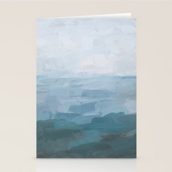 Early Riser - Sky Denim Teal Blue Abstract Nature Ocean Painting Art Print Wall Decor  Stationery Card Gallery Image 2
