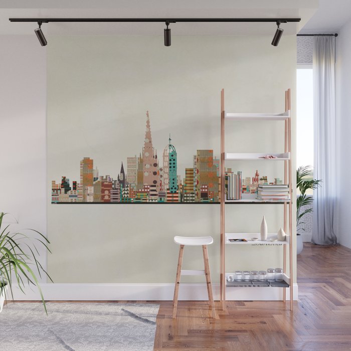barcelona skyline Wall Mural Gallery Image 1