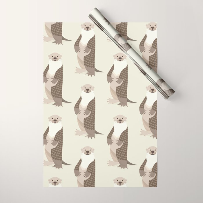 Whimsical Otter Wrapping Paper Gallery Image 1