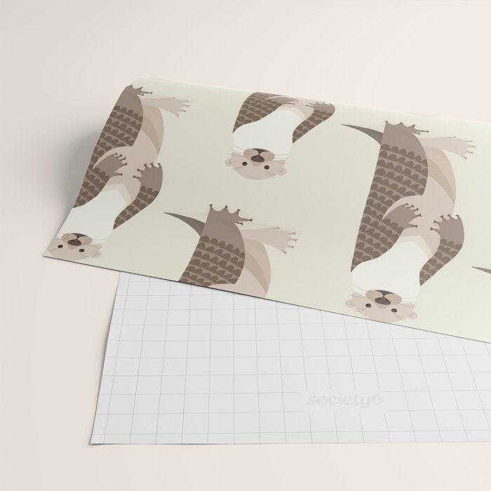 Whimsical Otter Wrapping Paper Gallery Image 2