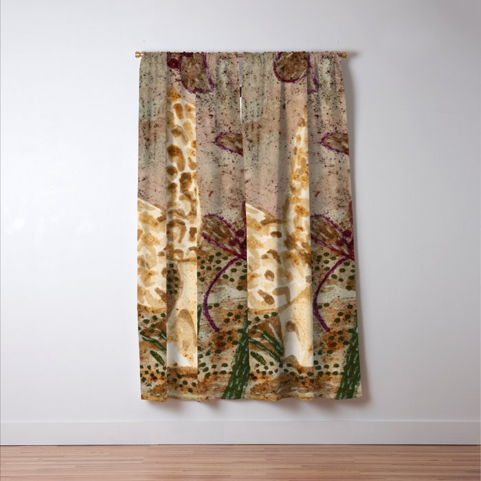 Little Morel Mushrooms in Warm Brown Window Curtain Gallery Image 3