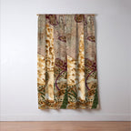 Little Morel Mushrooms in Warm Brown Window Curtain Gallery Image 3