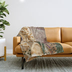 Little Morel Mushrooms in Warm Brown Throw Blanket Gallery Image 1