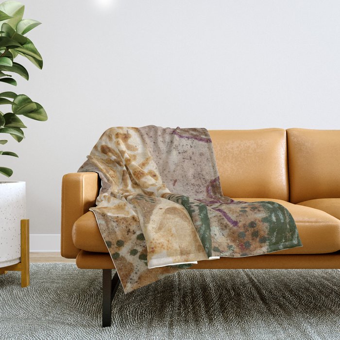 Little Morel Mushrooms in Warm Brown Throw Blanket Gallery Image 1