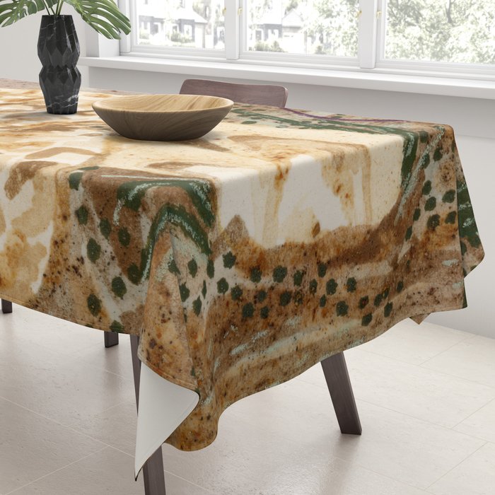 Little Morel Mushrooms in Warm Brown Tablecloth Gallery Image 3
