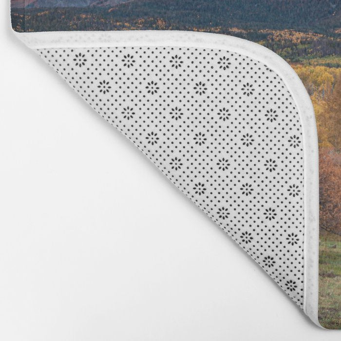 Colorado Mountain Sunrise Mt. Sopris Autumn Landscape Bath Mat Gallery Image 2