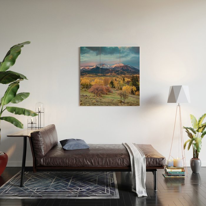 Colorado Mountain Sunrise Mt. Sopris Autumn Landscape Wood Wall Art Gallery Image 2